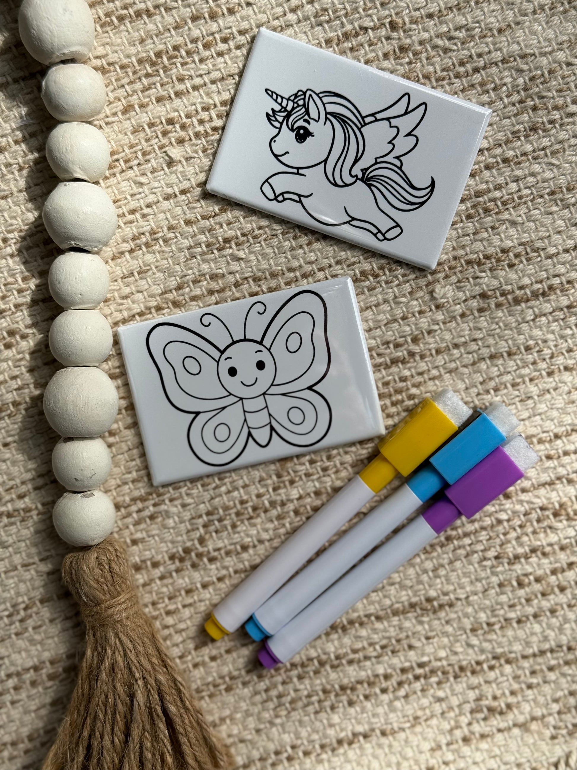 Dry-Erase Magnets-Butterfly + Unicorn